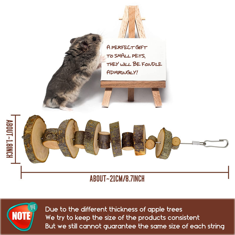 Natural Organic Apple Wood Chew Toys 2 Pack Small Animal Snack Toys Suitable for Rabbit Chinchilla Guinea Pig Hamster Teeth Grinding - PawsPlanet Australia