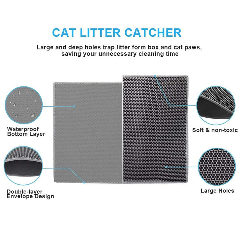 [Australia] - Pieviev Cat Litter Mat-Super Size 24"X15" Grey 