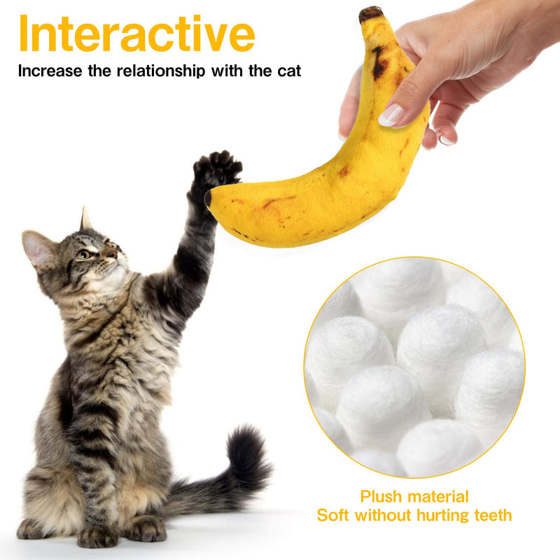 Cat Catnip Toys for Indoor 3 Pack Cat Plush Toy Pet Interactive Toys Banana Carrot Cat Treat Toys Kitten Teeth Grinding Chew Toys Scratching and Playing Shrimp Pillow Toys for Cats - PawsPlanet Australia