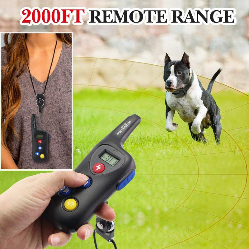 [Australia] - PETINCCN P690 Remote Dog Training Shock Collar 2000FT The Receiver 100% Waterproof and Rechargeable Pet Trainer Collar with 16 Levels Beep Vibrating Sport Electric 1 Collar Dog (8-100lbs) 