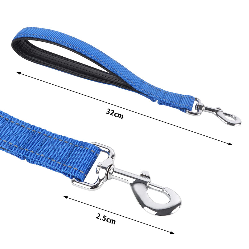 Lollanda dog leash, short leash dog 32cm, padded short leader, short leader dog, training leash for large medium dogs, drag leash for dogs (blue) Blue - PawsPlanet Australia