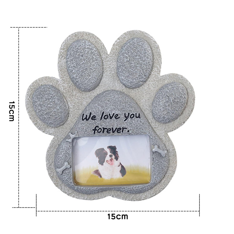 KAGUOl Dog Memorial Plaque, Dog Memorial Stone, Dog Grave Decoration, Can Store Photos, Resin Material, Weatherproof, Dog Paw Shape, 15 x 15 cm - PawsPlanet Australia