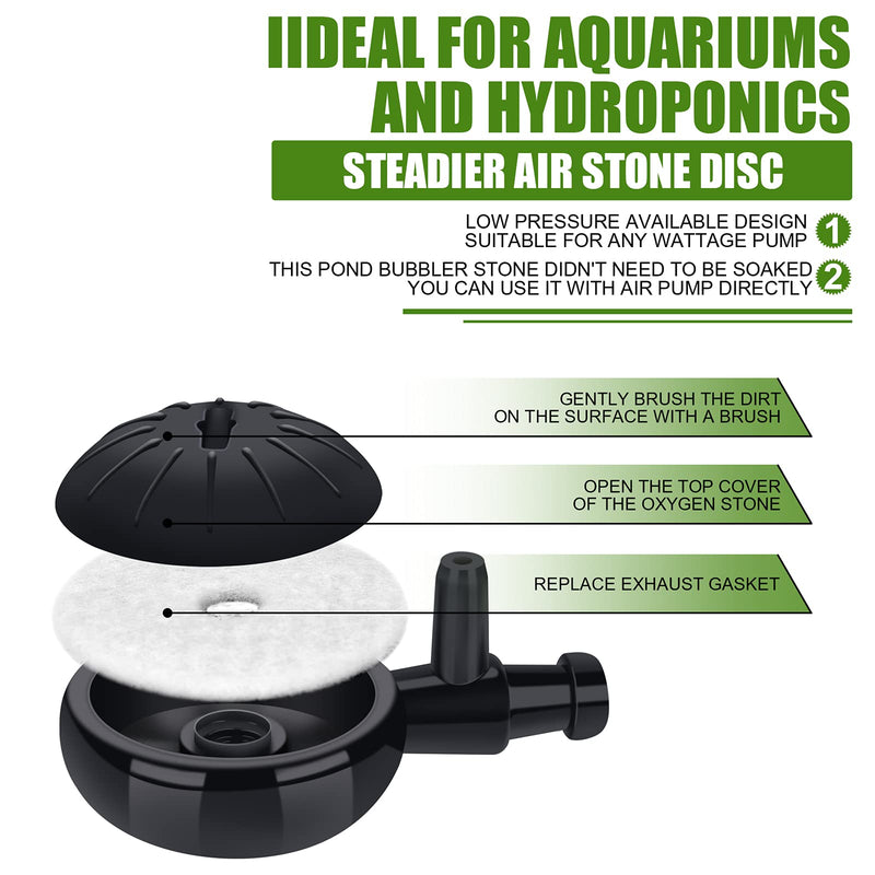 MinWen 2 Inch Air Stone Fish Tank Bubble Stone Kit with Strong Sucker and Control Valve Quiet High Dissolved Oxygen Diffuser Makes Tiny and Dense Bubbles for Aquarium Fish Tank (2 Pack) - PawsPlanet Australia