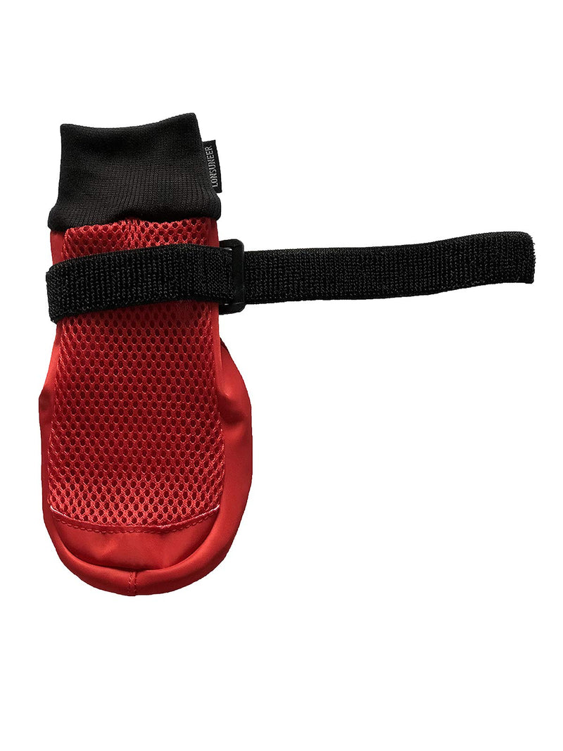 LONSUNEER Dog Boots Breathable Protect Paws Soft Nonslip Soles Set of 4 Size X-Large Color Red - PawsPlanet Australia