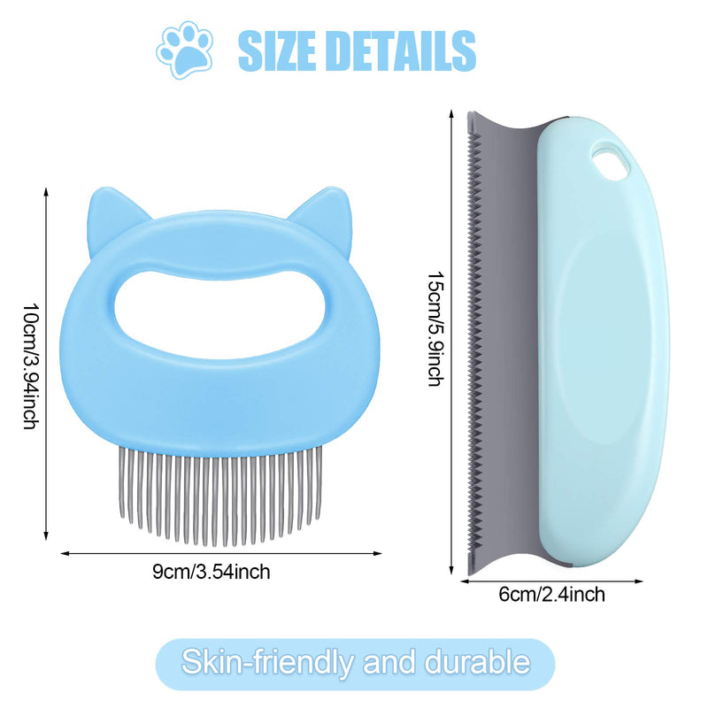 2 Pieces Cat Massage Comb Cat Shell Comb Pet Hair Cleaning Remover Brush Cat Grooming Comb Hair Removal Brush for Cleaning Cars Furniture Carpet Sofa Clothes - PawsPlanet Australia