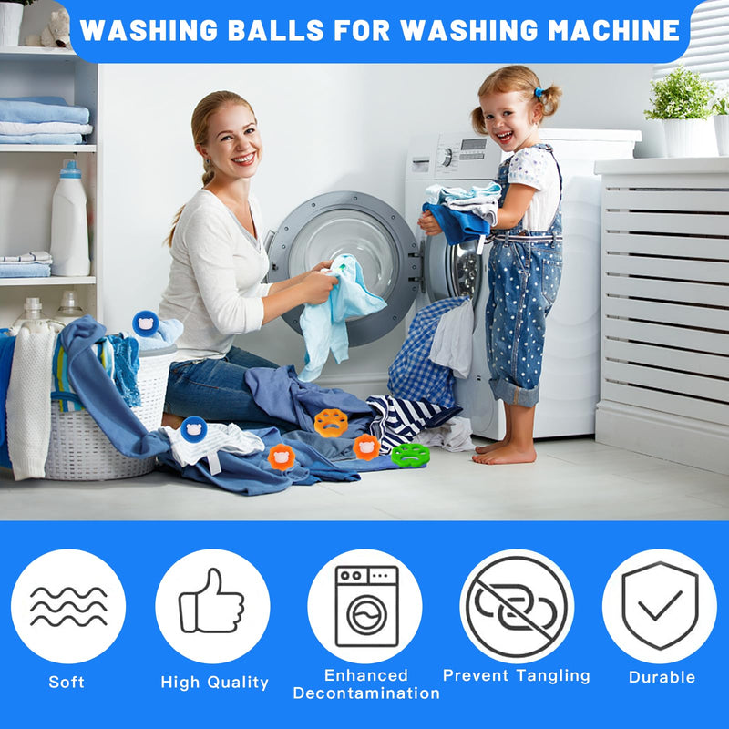 Pack of 6 lint balls for washing machine, reusable washing machine hair catcher, pet hair remover washing machine for removing pet hair - PawsPlanet Australia