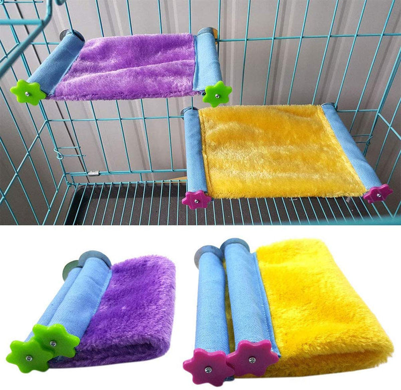 Acidea Budgie Bed Parrot Hammock Bird Nest Warm Soft Plush Hammock Hanging Cage Tent for Birds Parrot Winter Warm Bed Pet Toy Pouch Cotton Bed(L, Purple) - PawsPlanet Australia