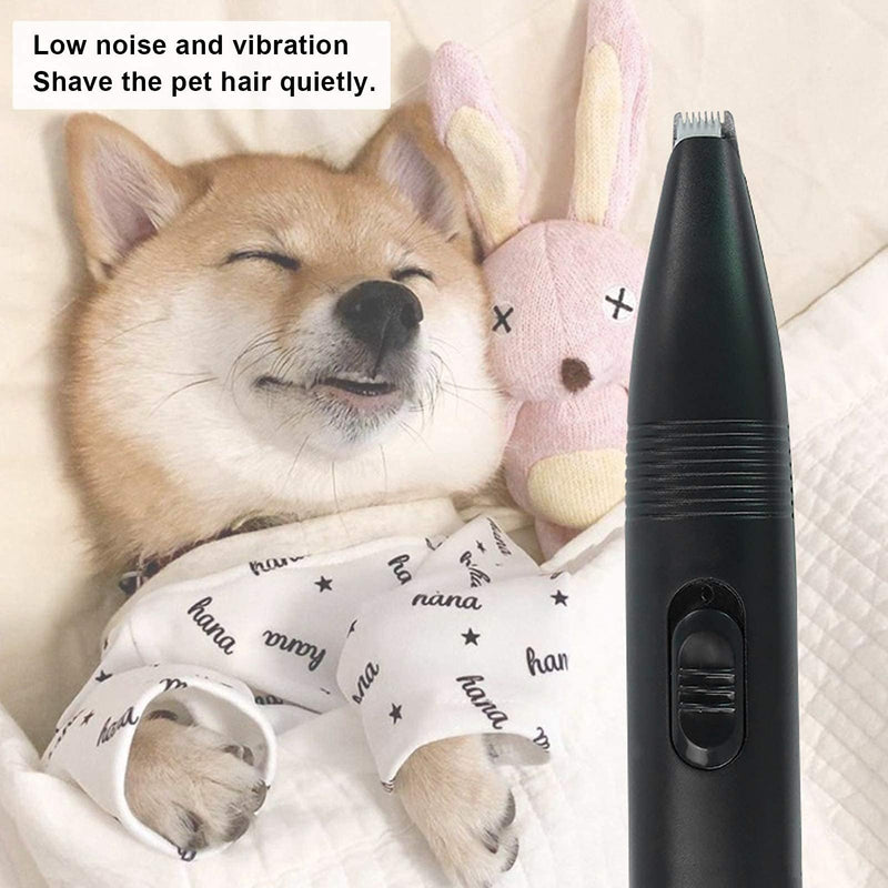 Agatige Dog Trimmer for Grooming, 3W 3V Low Noise Electric Dog Hair Trimmer, Cordless Cat and Small Dog Shaver for Paws, Ears and Face - PawsPlanet Australia