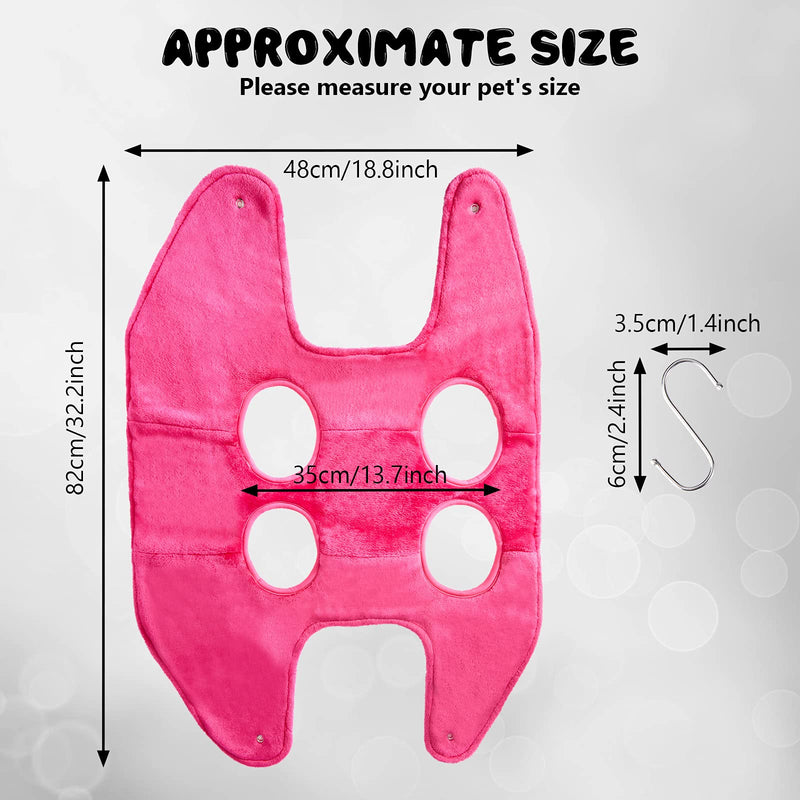 Shappy Dog Hammock Helper Towel Dog Grooming Hammock Pet Restraint Bag Multifunctional Pet Cat Bath Towel Dog for Bathing Washing Grooming Trimming Nail Clipping Large Rose Red - PawsPlanet Australia