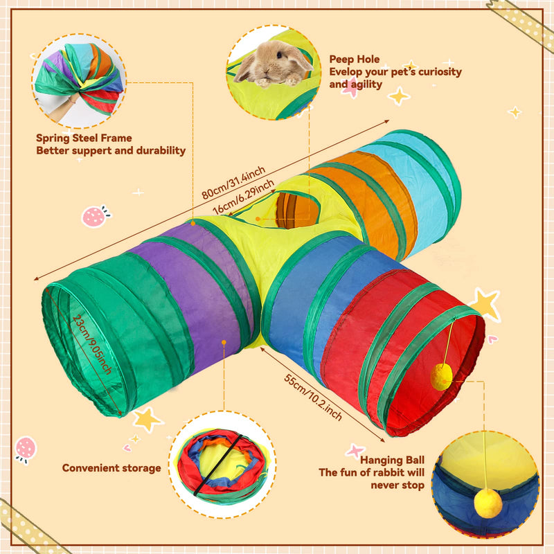 BWOGUE 22PCS Cat Toys Kitten Toys Set,Collapsible 3 Way Cat Tunnels for Indoor Cats,Interactive Cat Feather Toy Fluffy Mouse Tumbler Crinkle Balls Bells Spring Toys Set for Cat Kitty Puppy Rabbit - PawsPlanet Australia