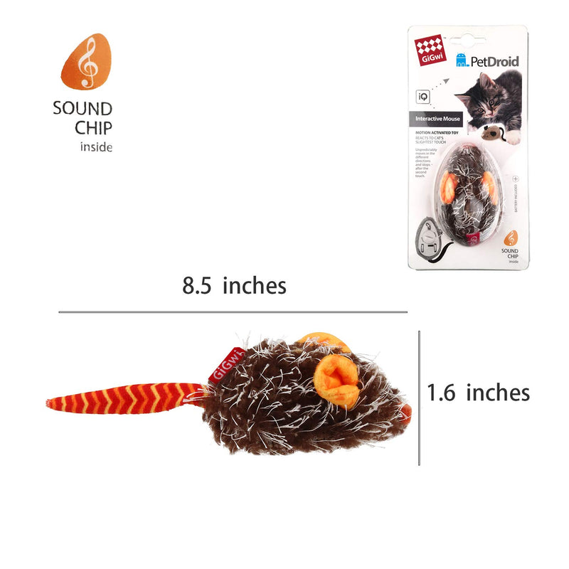 [Australia] - Gigwi Squeaking Cat Toy Mouse Electronic Moving Cat Toy, Automatic Mice Cat Toy with Furry Tail, Interactive Squeaky Mouse for Cats Indoor/Outdoor Exercise Orange Mouse 