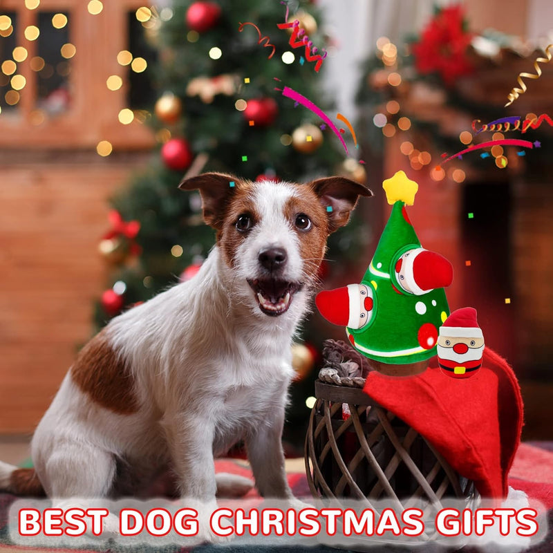 CIIVURR Dog Toy Christmas Intelligence with 3 Squeaky, Interactive Crinkle Paper Dog Toy Indestructible Sniffing Carpet for Dogs, Sniffing Toy for Medium and Small Dogs - PawsPlanet Australia
