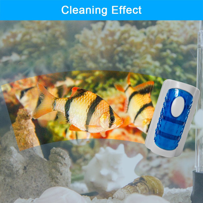 [Australia] - DaToo Aquarium Cleaner Fish Tank Glass Cleaner Algae Cleaner Scraper Magnetic Scrubber Algae Clean Brush, 1 Yr Warranty S (2pcs) 