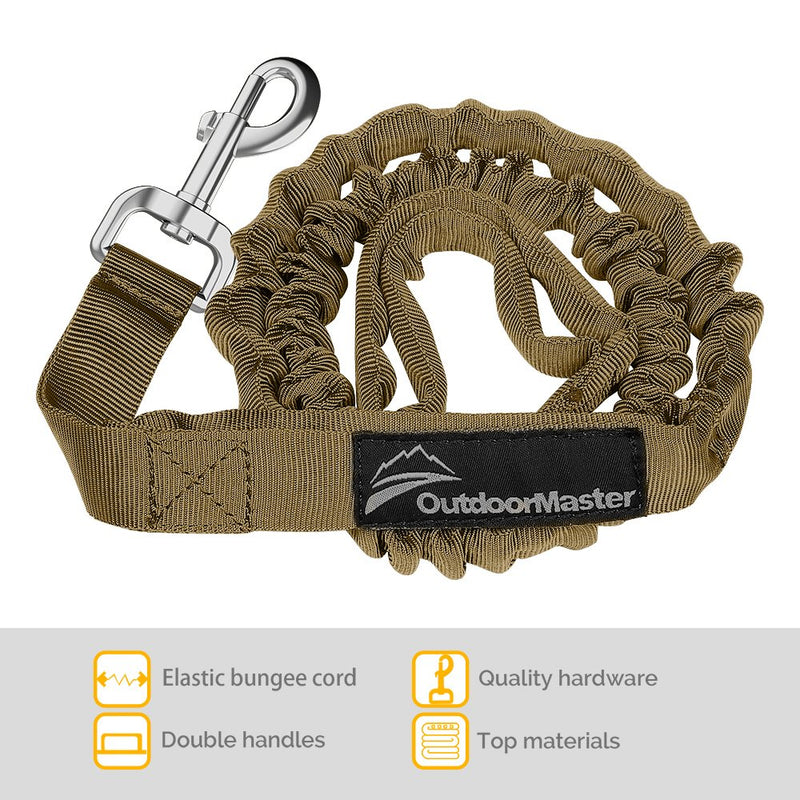 [Australia] - OutdoorMaster Bungee Dog Leash, Improved Dog Safety & Comfort Advanced: Tan 