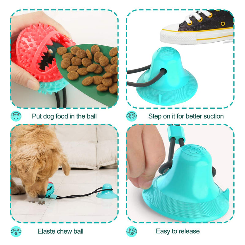 FONPOO Suction Cup Dog Toy, Interactive Dog Toys for Boredom, Puzzle Puppy Chew Toys with Bell, Upgraded Version of Dog Tug Toy Suitable for Puppy and Medium Dogs - PawsPlanet Australia