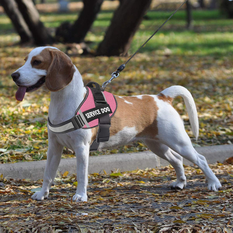 [Australia] - JSXD Dog Harness,No-Pull Service Dog Harness with Handle Adjustable Outdoor Pet Dog Vest 3M Reflective Nylon Material Vest for Breeds,Easy Control for Small Medium Large Dogs XS Pink 