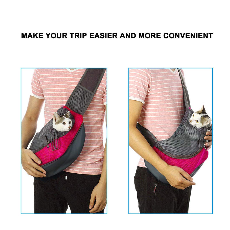 [Australia] - uxcell Pet Dog Carrier Backpack Bag Puppy Cat Carrier Holder Shoulder Adjustable for Outdoor Travel Picnic Shopping S Fuchsia 