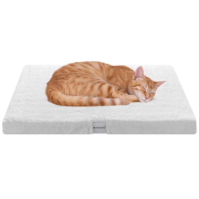 Navaris Pet Self Heating Pad - Cat or Dog Self Warming Mat - Pets Bed for Dogs/Cats Own Body Heat - Thermal Self Warmer Heater Pad - 60x45cm - White - PawsPlanet Australia