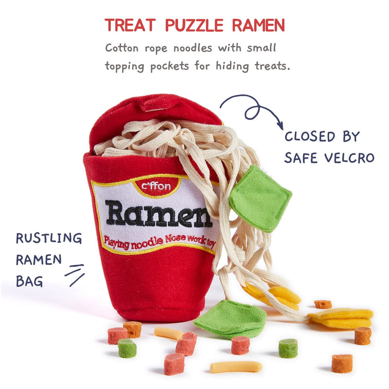 CHEWFFON Dog Toys, Dog Puzzle Toy, Treat Dispensing Toys, Dog Chew Toys, Interactive Dog Toys, Durable Hide and Seek Nose Work Toy for Small, Medium and Large Dogs (Ramen) Ramen - PawsPlanet Australia