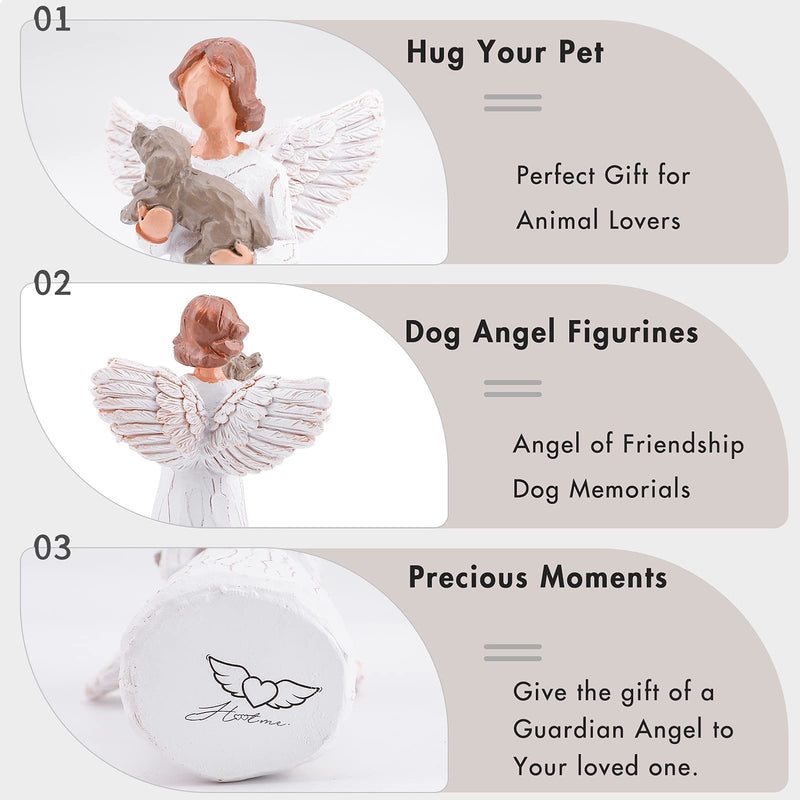 ACTLATI Angel Figurine of Friendship, Dog Memorials, Pet Loss Gifts, Passed Away Dog Gifts, Remembrance Gifts for Grieving Pet Owners, Hand Carved Praying Angel Sculpture - PawsPlanet Australia