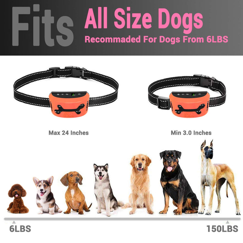 [Australia] - petamer Rechargeable Bark Collar 2 Pack Shock/Vibration/Beep Electric Collar Anti Bark Training Collar for Small/Medium/Large Dogs 