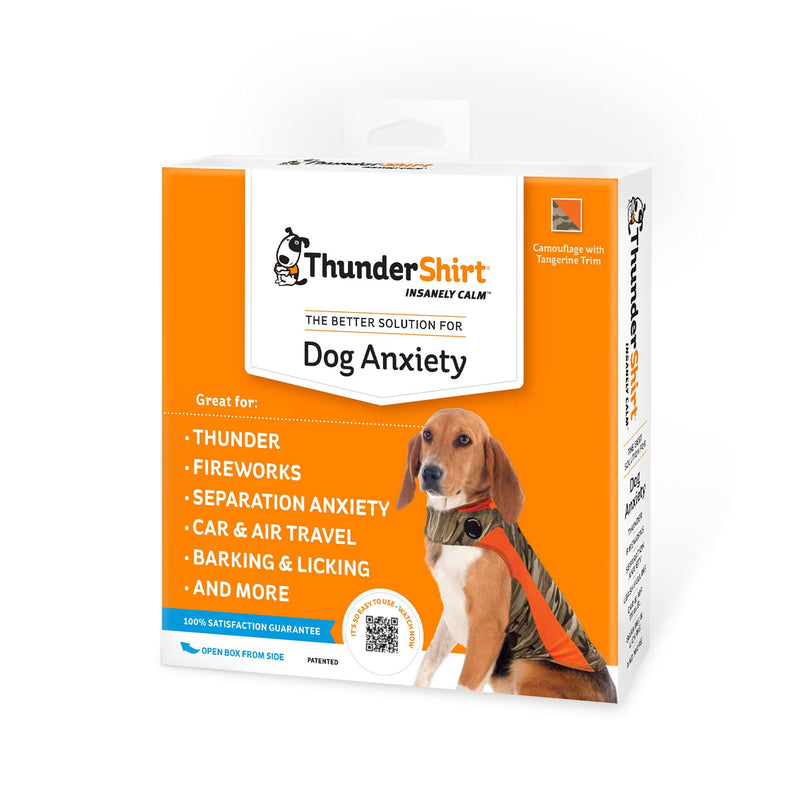 ThunderShirt Polo Dog Anxiety Jacket | Vet Recommended Calming Solution Vest for Fireworks, Thunder, Travel, & Separation XS Camo - PawsPlanet Australia