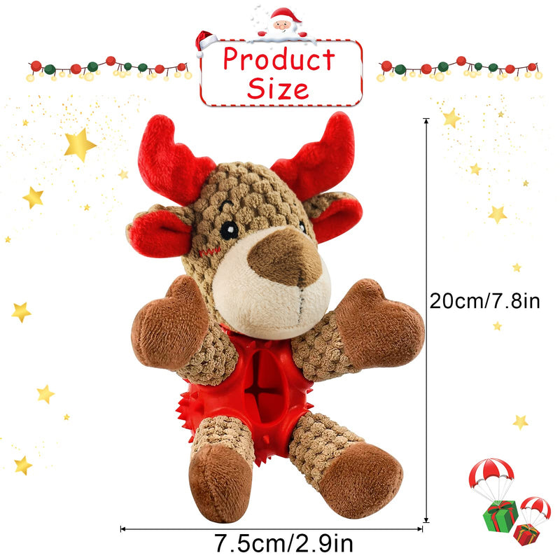 Chew toy for dogs, Christmas toy for dogs, squeak toy dog with cattle scent, interactive natural rubber dog toy for small and medium dogs, aggressive chewing Christmas moose - PawsPlanet Australia