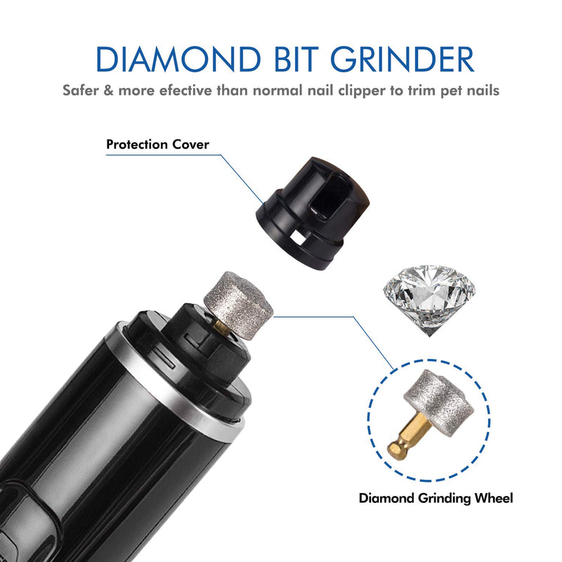 [Australia] - Dog Nail Grinder Upgraded Powerful Motor - Premium Silent Pet Nail Trimmer, 2-Speed 20h Working Time Electric Pet Nail Grinder, Nail File for Small Medium Large Dogs and Cats 