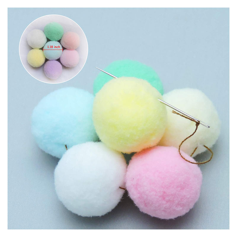 Andiker 30PCS Soft Cat Balls, 3CM Cat Pompoms Colorful Cat Toys for Indoor Cats to Catch Chase Plush Scratching DIY Kitten Chew Toys, Interactive Toys for Cats and Kittens (Multicolor 30pcs) Multicolor 30pcs - PawsPlanet Australia