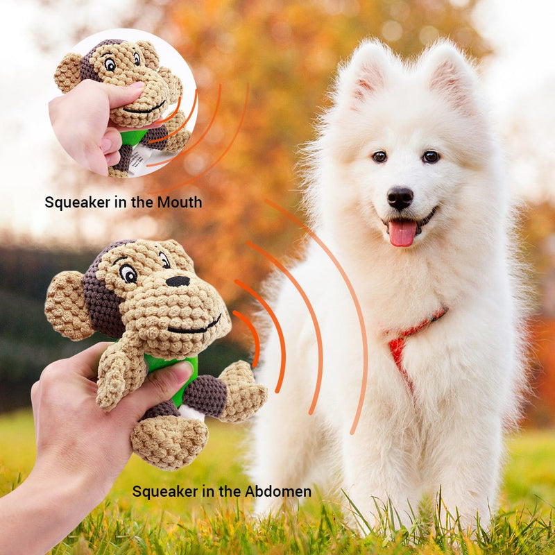 [Australia] - Raffaelo Dog Toy, Plush Squeaking Dog Toys, Dog Plush Toy, Chew Toy with Squeaker, Teeth Cleaning for Puppy, Small and Medium Dogs, Not Suitable for Big Dogs (Plush Toys-Monkey(5.9-6.2")) 
