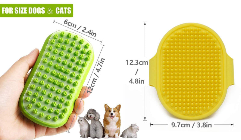 alouweekuky Pet Bath Massage Brush, 3 Pcs Grooming Brush, Rubber Shampoo Brush Set, for Dogs and Cats with Short or Long Hair - PawsPlanet Australia