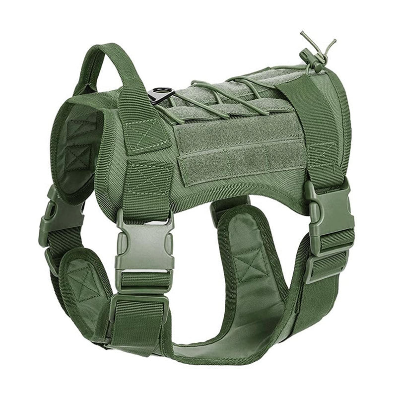 Tactical Dog Harness for Large Medium Dogs, Molle Vest for Service & Training Military Dogs Adjustable Training Hunting Dog Tactical Vest Army Green - PawsPlanet Australia