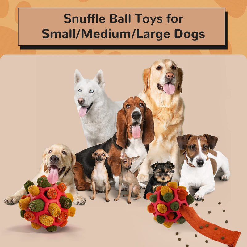 Larimuer Snuffle Ball for Dogs, Sniffing Carpet Snuffle Toy Interactive Dog Toy Portable Pet Snuffle Ball Toy for Small Medium Dogs Pet (Red and Black) Red and Black - PawsPlanet Australia