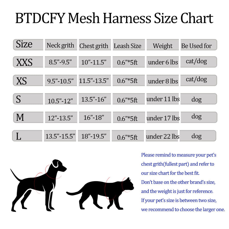 BTDCFY Step in Mesh Dog Harness and Leash Set Breathable Air Mesh Reflective Escape Proof Dog Harness Vest No Choke Lightweight Mesh Dog Harness XS(neck:9.5"-10.5",chest:11.5"-13.5") Pink - PawsPlanet Australia