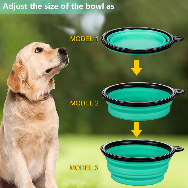 [Australia] - AGECASH A Collapsible Dog Bowl,Portable Dog Bowl, Travel Pet Bowl, Expandable for Cat Dog Water Bowls Food Feeding, 2 Pack Silicone Dog Bowl Small 