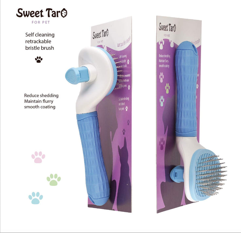 Sweet taro Pet grooming brush - effectively reduce shedding - best gift under $10 for your dog and cat - gently removes loose undercoat and tangled hair - massage tips for long and short hair - PawsPlanet Australia