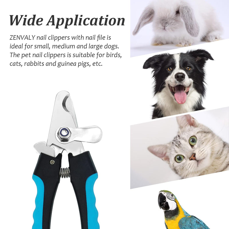 ZENVALY claw scissors for dogs and cats, dog claw trimmer with nail file, cat nail scissors with safety lock and protection, claw care for dogs, dog claw trimmer - PawsPlanet Australia