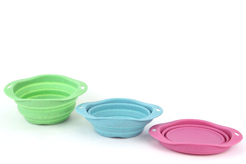 Beco Travel Bowl - Collapsable Silicone Food and Water Bowl for Dogs - M - Pink Medium - PawsPlanet Australia