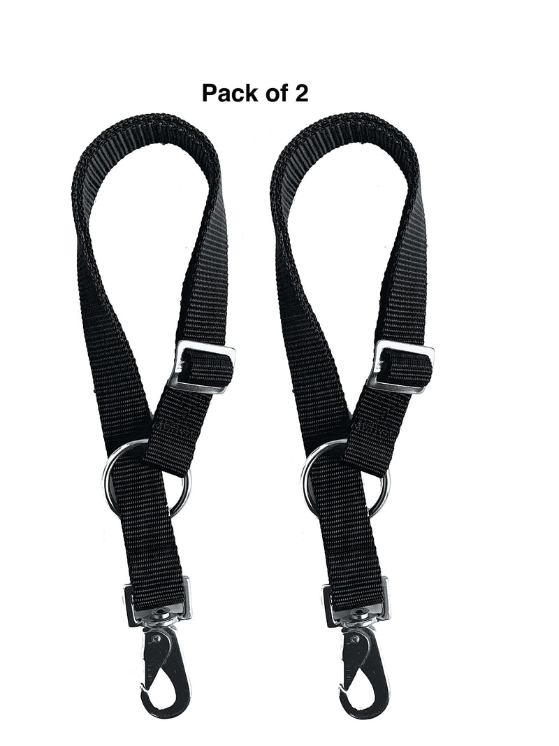 Majestic Ally Pack of 2 Horse Water Bucket Strap Hangers - Adjustable 18” to 30” Length – Practical and Easy Design for Indoor or Outdoor Use Black - PawsPlanet Australia