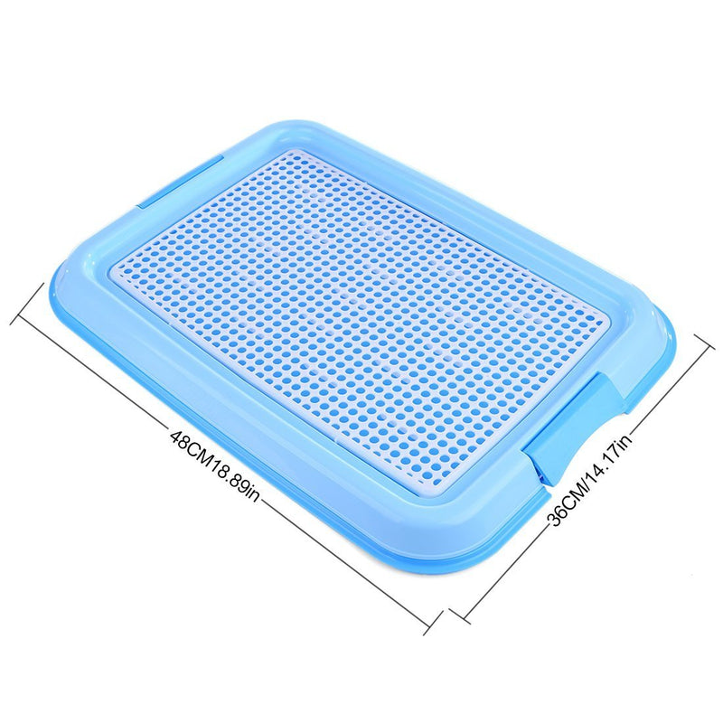 [Australia] - Petforu Dog Training Trays, Pet Toilet Training Pad Holder [Blue + White] 