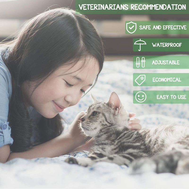 [Australia] - Petsvv 2 Pack Flea and Tick Collar for Cats, Adjustable Cat Flea Collar for 8-Month, Allergy Free and Hypoallergenic 