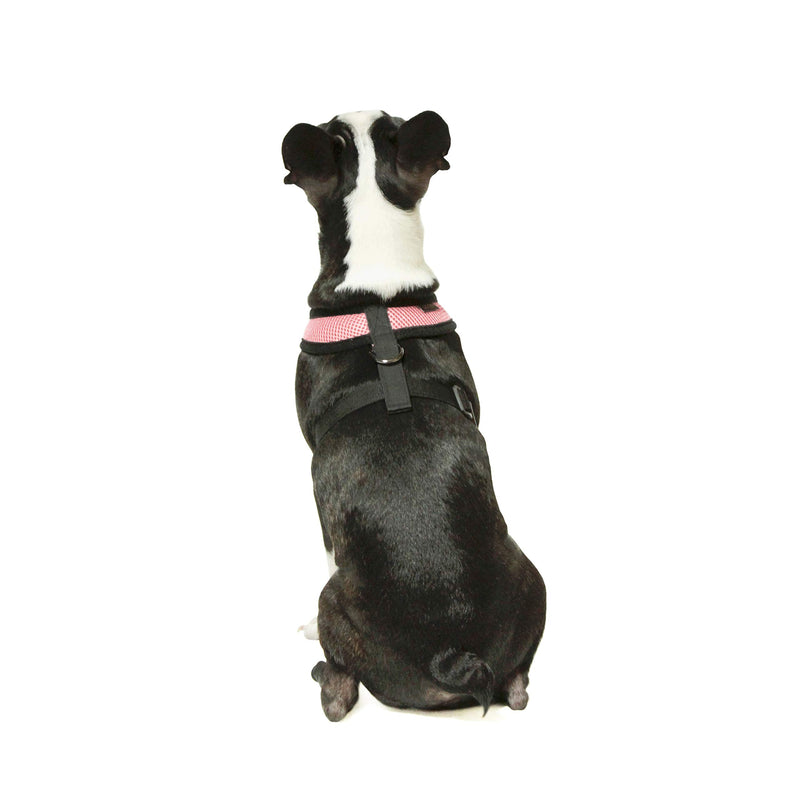 Gooby Dog Harness - Pink, Small - Soft Mesh Head-in Small Dog Harness with Breathable Mesh - Perfect on The Go Mesh Harness for Small Dogs or Cat Harness for Indoor and Outdoor Use Small chest (9.5-13") - PawsPlanet Australia