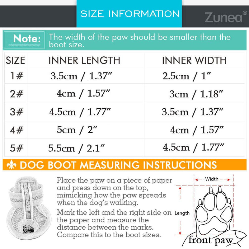 [Australia] - Zunea Summer Mesh Breathable Dog Shoes Sandals Non Slip Paw Protectors Reflective Adjustable Girls Female,for Small Pet Dog Cat Puppy (Please take a Measurement of Your Dog Before Ordering, Thanks) 1# (LxW): 1.37 * 1" blue 