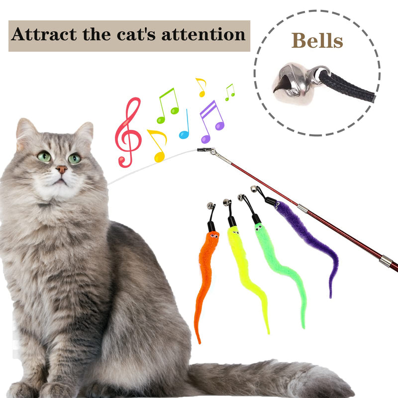 Cat Wall Toy Replacement Accessories 6 Colors Replacement Wall with Cat Toy Bell, Good for Playing Toys for Pets (Pack of 12) - PawsPlanet Australia