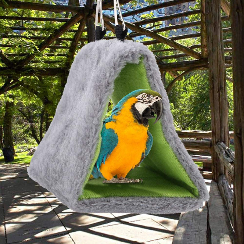 [Australia] - Yosooo Parrot Hammock Bird Nest Hanging Tent Warm Triangular Pet Cave Hanging Snuggle Soft Plush Nest House 