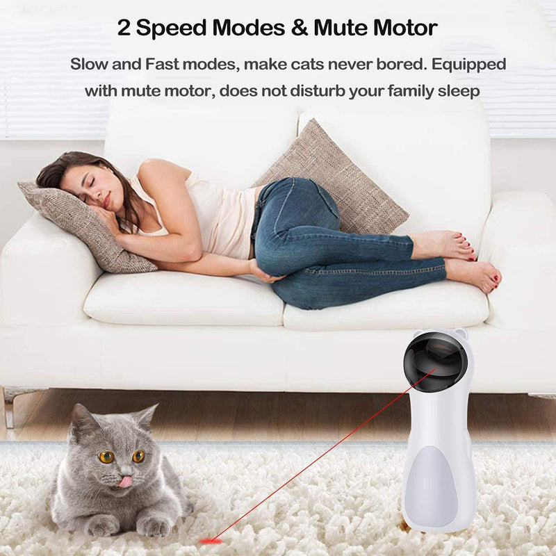 Cat Laser Toy Automatic, Interactive Cat Toy for Indoor Cats, Kitten ,Dogs, USB Charging/ Battery Powered , 5 Adjustable Cat Laser Modes - PawsPlanet Australia