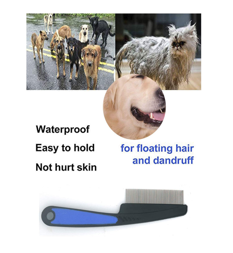 weback Flea Comb for Dogs, Lice Combs,Tick Comb, Cat flea Combs with Durable Teeth for Removing Tear Stains, Fleas, Dandruff, Lice 1PCS-BLUE - PawsPlanet Australia