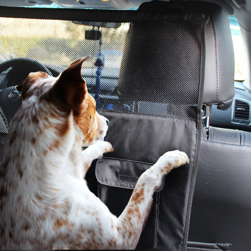[Australia] - SCENEREAL Pet Dog Net Vehicle Barriers - Backseat Mesh for Cars Vehicles SUV Vans Trucks Adjustable Frontseat Belts Safe & Durable 