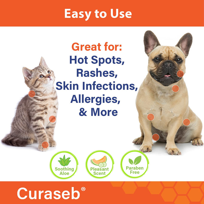 Curaseb Medicated Chlorhexidine 4% Spray for Dogs & Cats – Relieves Skin Infections, Paw Licking, Hot Spots, Allergies and Acne with Soothing Aloe Vera – Maximum Veterinary Strength - PawsPlanet Australia