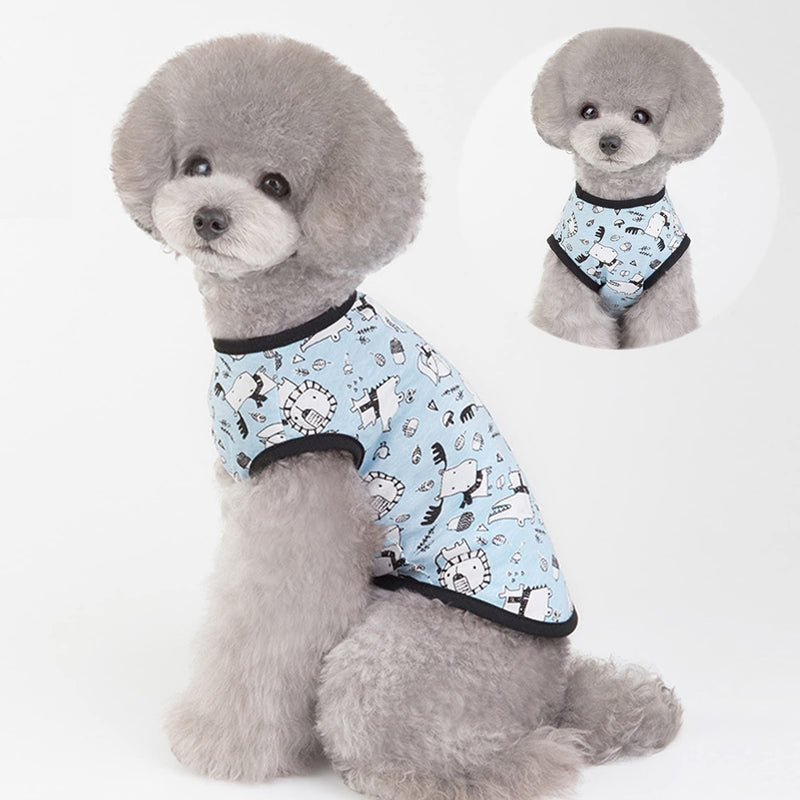 Jecikelon Dog Tshirt Pet Clothes: 2 Pieces Dog Shirts for Small Dogs Breathable Puppy Summer Clothes Soft Doggie T-Shirt Pet Shirt for Medium Dogs X-Small Cartoon - PawsPlanet Australia